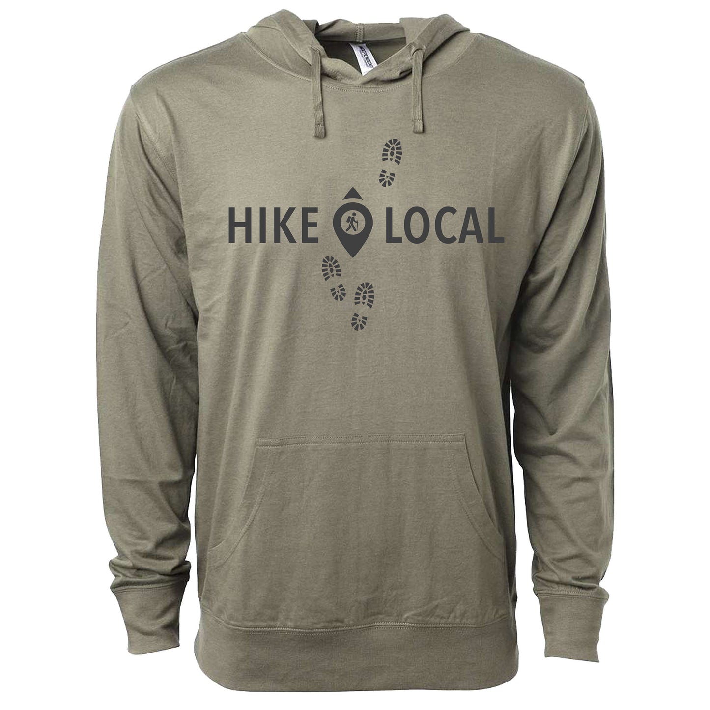 Hike Local Footprints Long Sleeve Hooded Tee