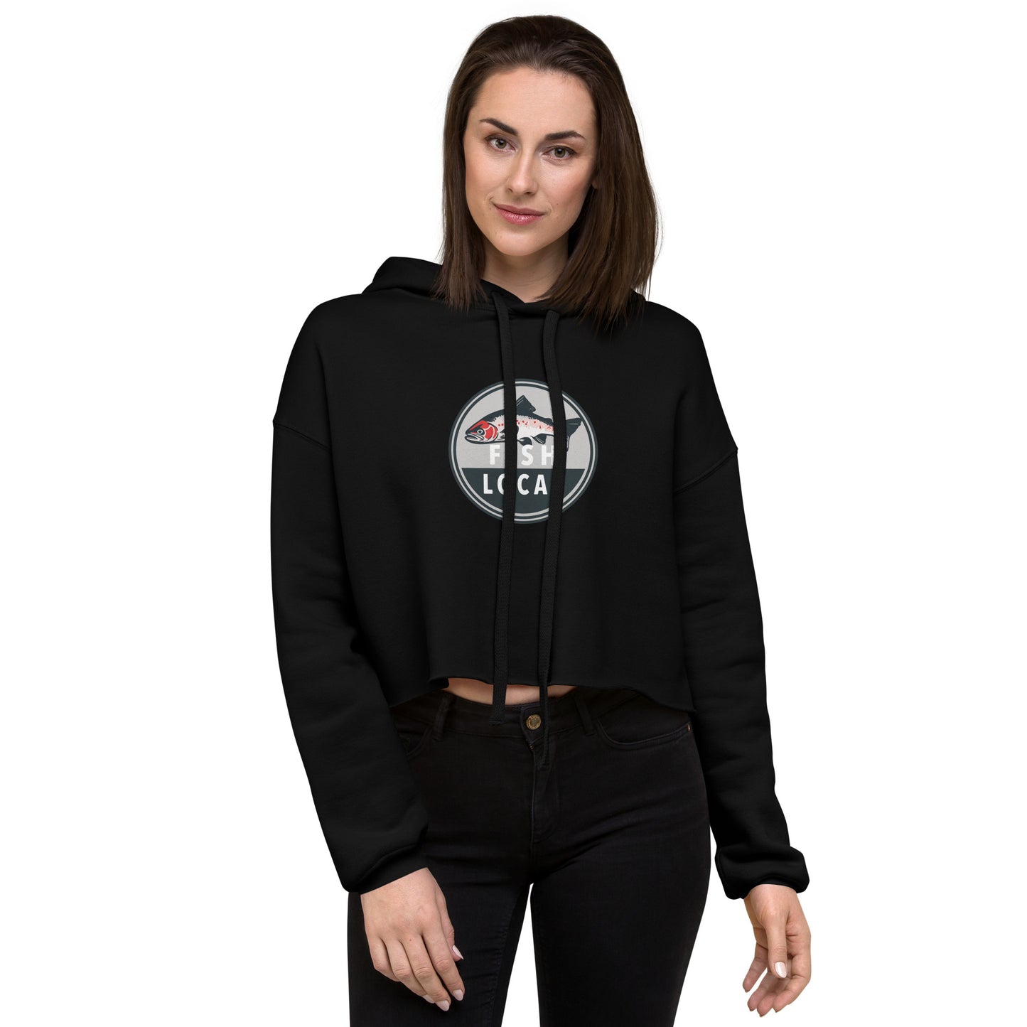 Fish Local Crop Hoodie