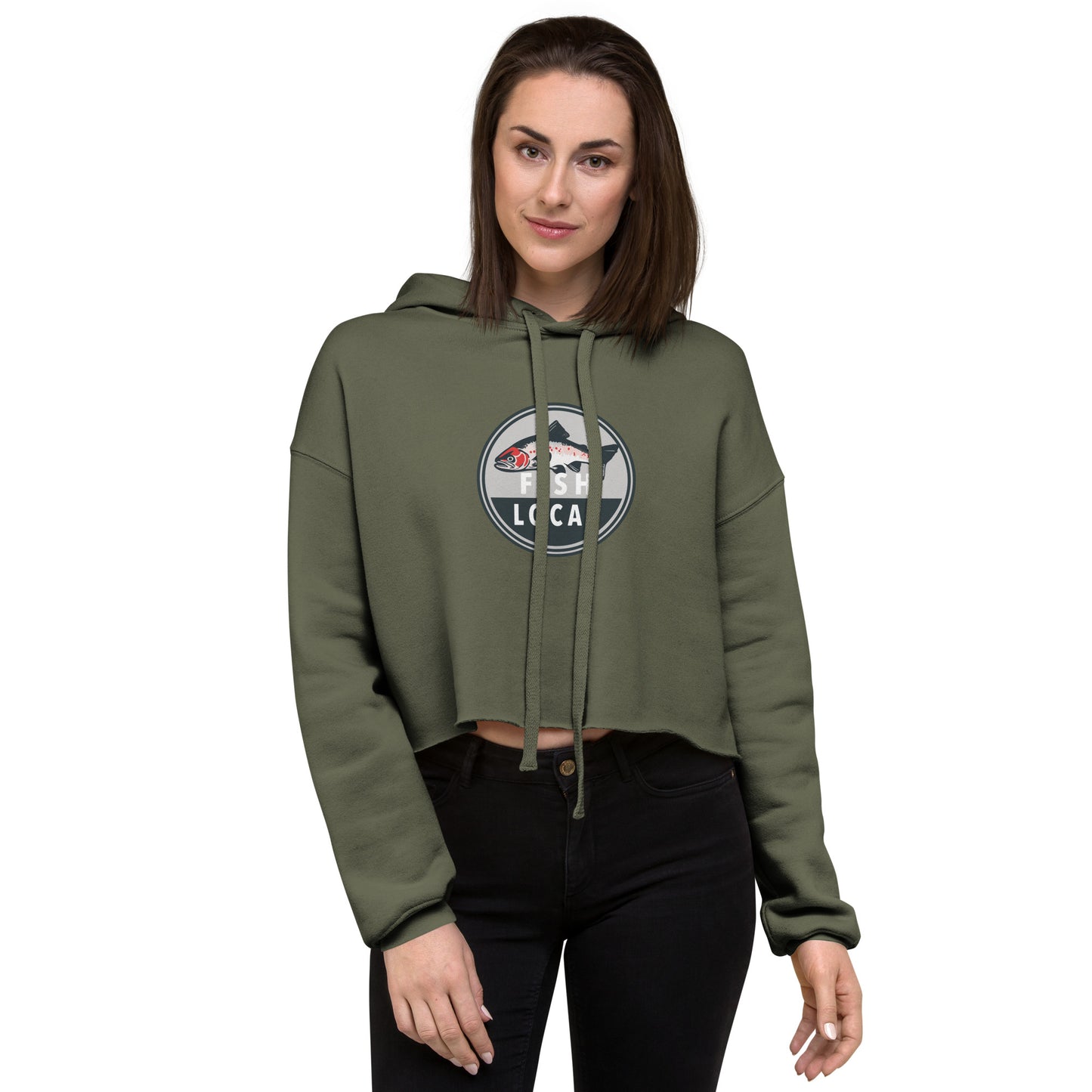 Fish Local Crop Hoodie