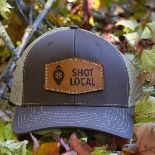 Shot Local Brown and Khaki Leather Patch Hat