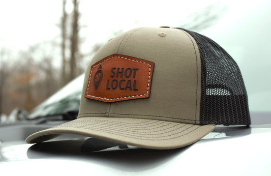 Shot Local Loden & Black Leather Patch Hat