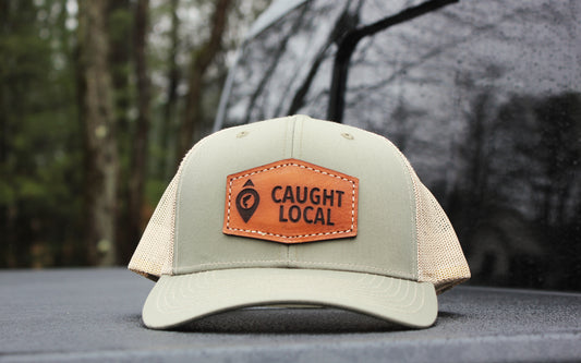 Caught Local Loden & Khaki Leather Patch Hat